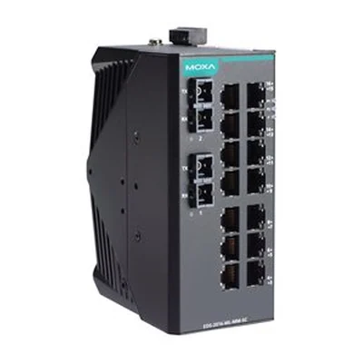 Коммутатор Moxa EDS-2016-ML-MM-SC, 14 портов 10/100 + 2 оптики SC, неуправляемый