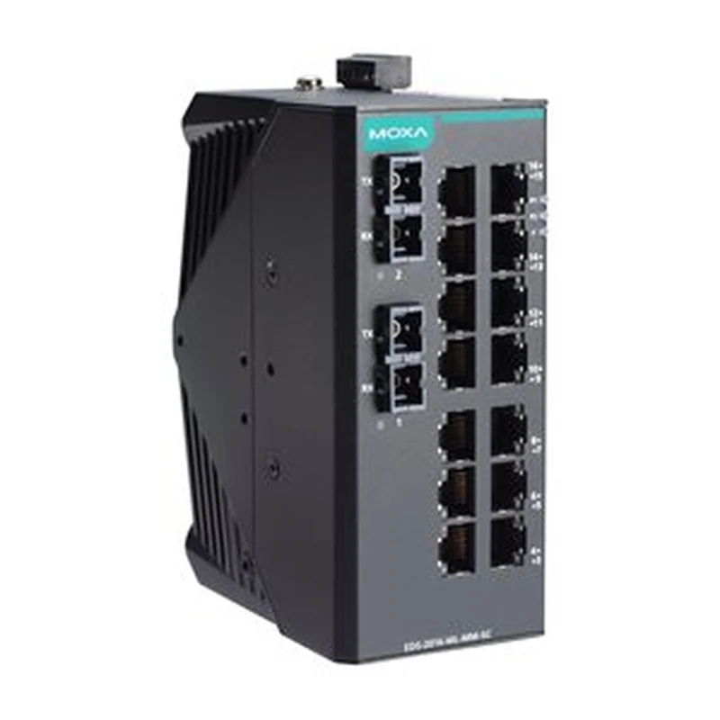 Коммутатор Moxa EDS-2016-ML-MM-SC, 14 портов 10/100 + 2 оптики SC, неуправляемый