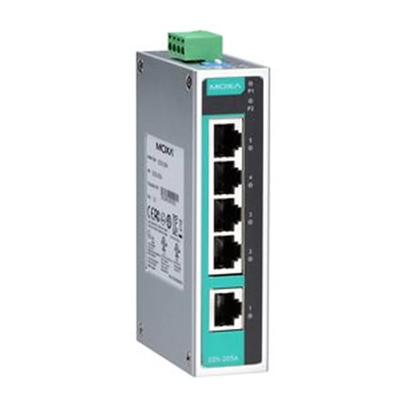 Коммутатор Moxa EDS-205A, 5 портов 10/100, неуправляемый, алюминиевый корпус