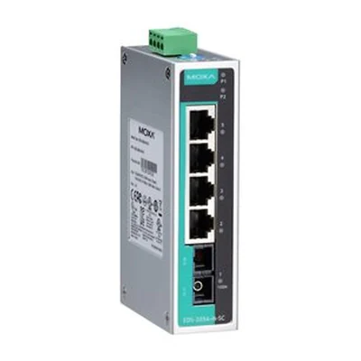 Коммутатор Moxa EDS-205A-M-SC, 4 порта 10/100 + 1 оптика SC, неуправляемый