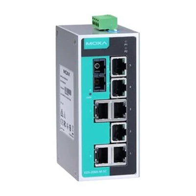 Коммутатор Moxa EDS-208A-M-SC, 7 портов 10/100 + 1 оптика SC, неуправляемый