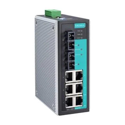 Коммутатор Moxa EDS-408A-MM-SC, 6 портов 10/100 + 2 оптики SC, управляемый