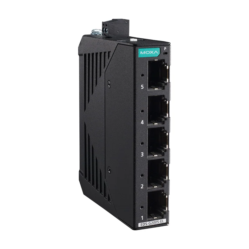 Коммутатор Moxa EDS-G2005-EL, 5 портов Gigabit, неуправляемый, DIN-рейка