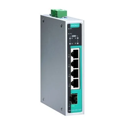 Коммутатор Moxa EDS-G205A-4PoE-1GSFP, 4 порта Gigabit PoE+ и слот SFP, неуправляемый