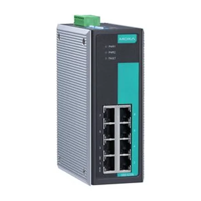 Коммутатор Moxa EDS-G308, 8 портов Gigabit, неуправляемый, DIN-рейка