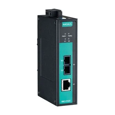 Медиаконвертер Moxa IMC-21GA-LX-SC, 10/100/1000 в 1000BaseLX, одномод, SC, 10 км