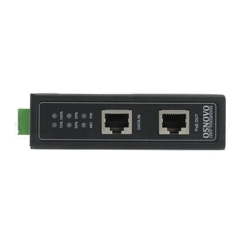 PoE-инжектор Osnovo Midspan-1/903G(Booster), 90 Вт, IEEE 802.3bt, питание 12–57 В, DIN-рейка