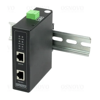 PoE-инжектор Osnovo Midspan-1/903X(Booster), 10 Гбит/с, 90 Вт, IEEE 802.3bt, DIN-рейка