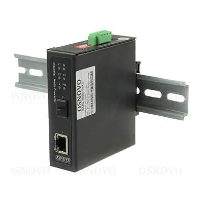 Медиаконвертер Osnovo OMC-1000-11HX/I, GE RJ45 PoE 30 Вт – SFP, промышленный, DIN-рейка
