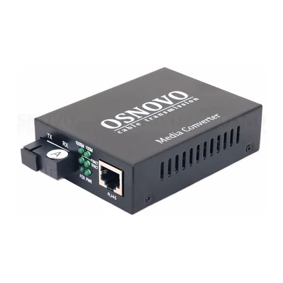 Медиаконвертер Osnovo OMC-1000-11S5a, GE RJ45 – SC, одно волокно, 20 км