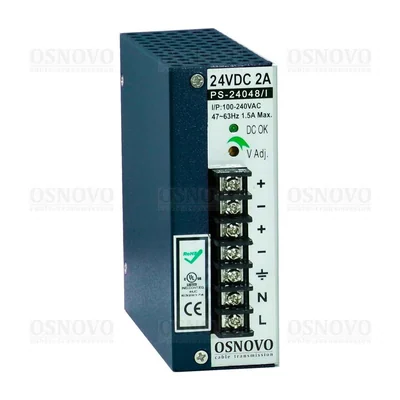 Блок питания Osnovo PS-24048/I, 24 В, 2 А, 48 Вт, DIN-рейка