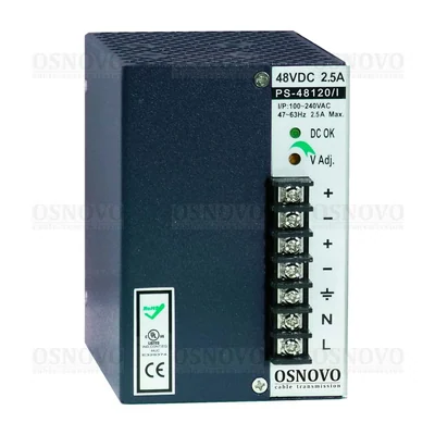Блок питания Osnovo PS-48120/I, 48 В, 2,5 А, 120 Вт, DIN-рейка