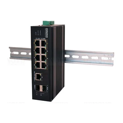 PoE-коммутатор Osnovo SW-60812/I, 8 × FE PoE + GE + 2 × SFP, 300 Вт, неуправляемый, DIN-рейка