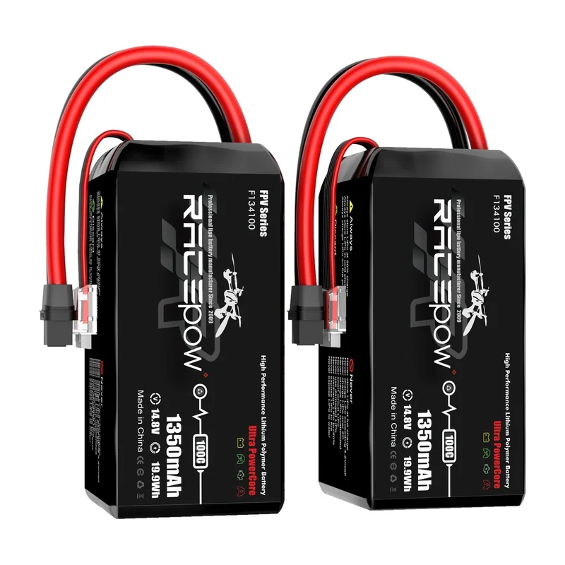 Аккумулятор LiPo RacePow F134100 1350 мА·ч 4S 14,8 В 100C, XT60H