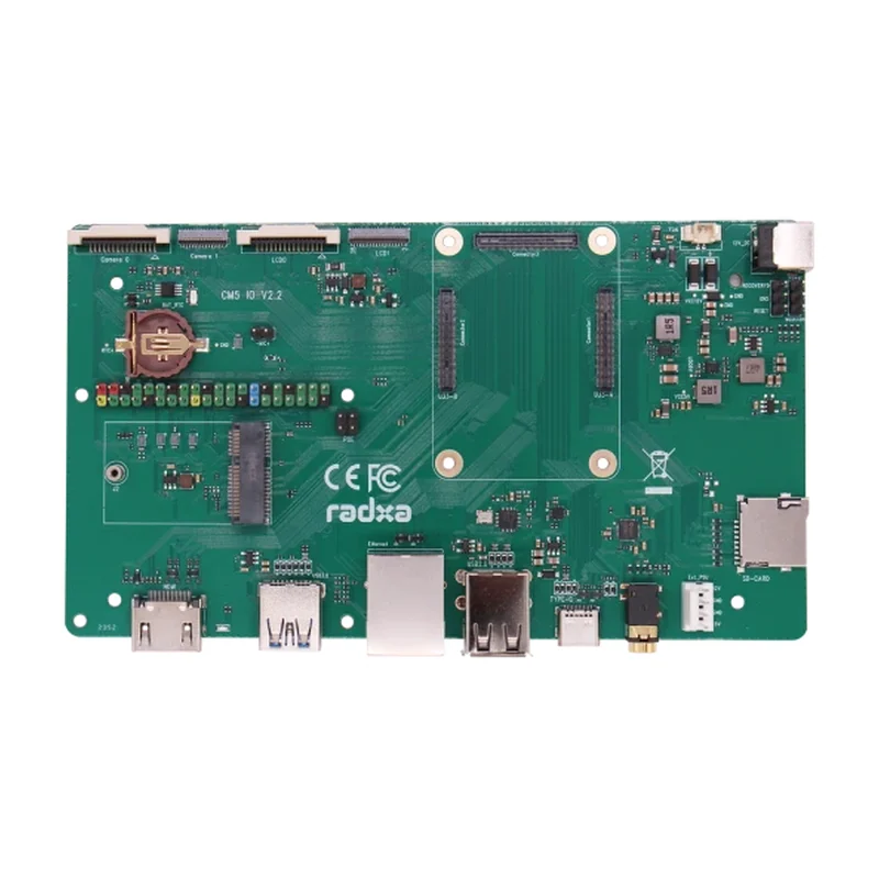 Несущая плата Radxa CM5 IO Board, 2× MIPI CSI, вход 5 В / 12 В, 160×90 мм