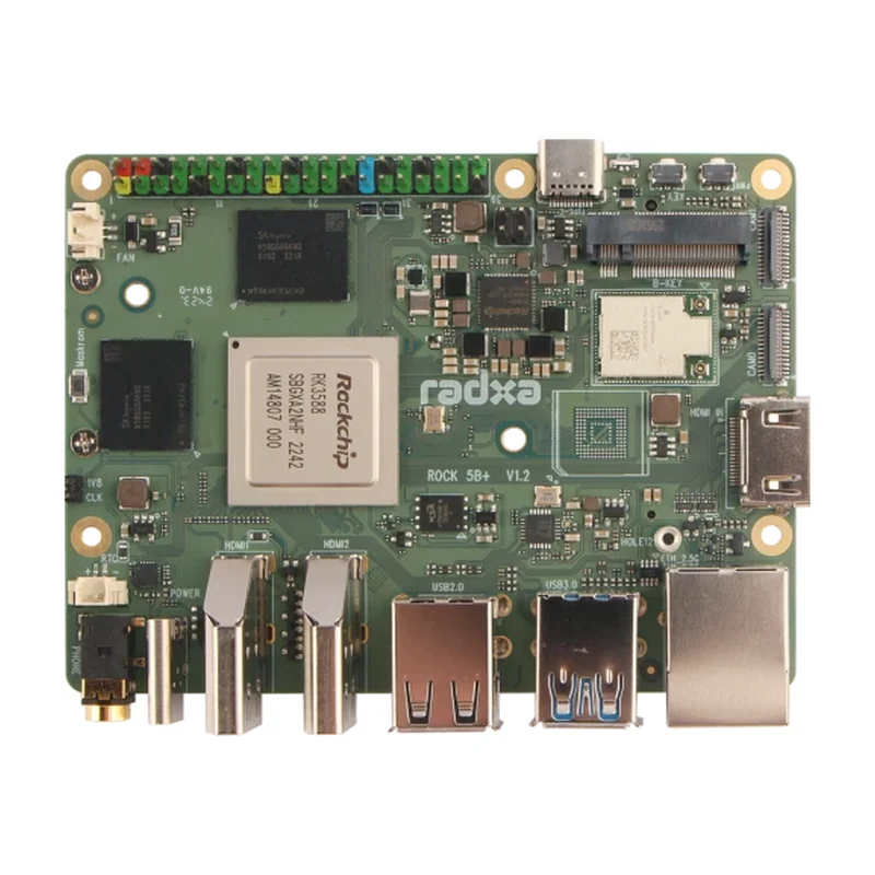 Бортовой вычислитель Radxa ROCK 5B+, RK3588, LPDDR5 до 32 ГБ, 4 камерных входа