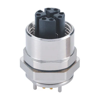 Панельный разъём M12 RM-M12-S, 3–8 контактов, IP67