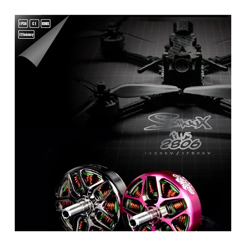 Мотор RCINPOWER SmooX 2806.5, 1350–1750 KV, 4–6S, тяга до 2573 г