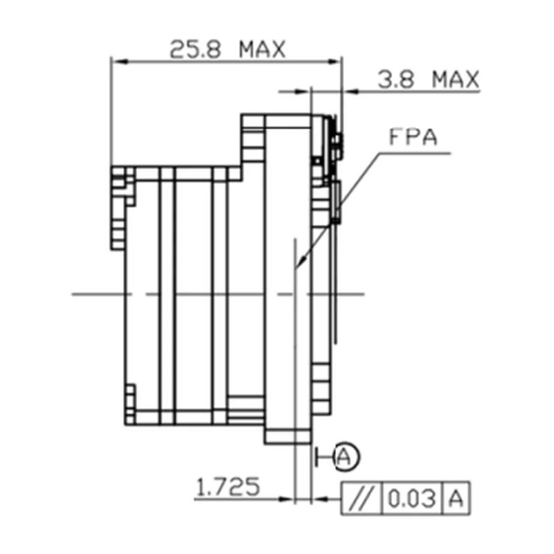 Модуль тепловизионный Rising Optics BI6412 — 640×512, 12 мкм, NETD 40 мК, 50 Гц, PAL/NTSC + LVDS, 36×36×26 мм