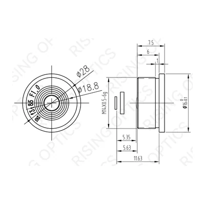 Объектив тепловизионный Rising Optics RSA3.85F1.0-160-17, LWIR