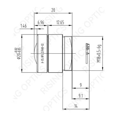 Объектив тепловизионный Rising Optics RSA5.8F1.2-640-12, LWIR