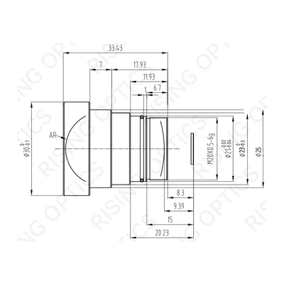 Объектив тепловизионный Rising Optics RSA7.5F1.2-640-12, LWIR