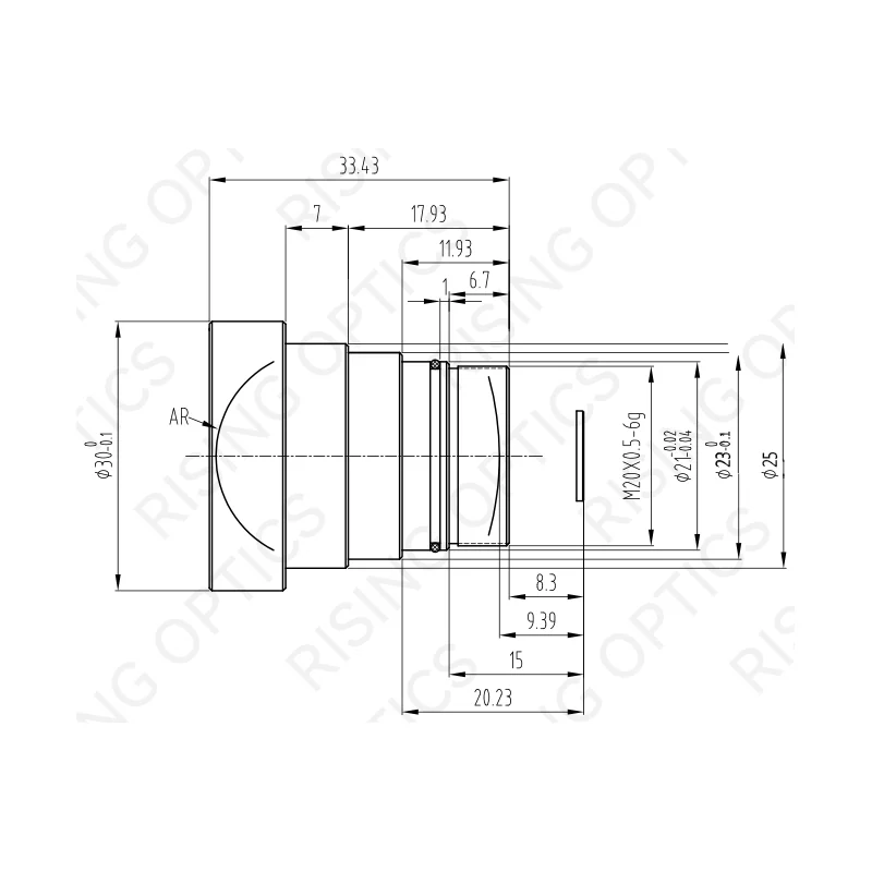 Объектив тепловизионный Rising Optics RSA7.5F1.2-640-12 — LWIR, 7,5 мм, F/1.2, атермализованный, 640×512/12 мкм