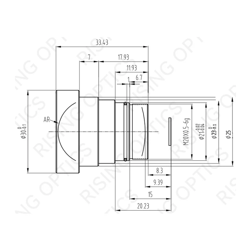 Объектив тепловизионный Rising Optics RSA7.5F1.2-640-12 — LWIR, 7,5 мм, F/1.2, атермализованный, 640×512/12 мкм