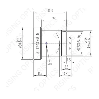 Объектив тепловизионный Rising Optics RSA8.7F1.0-640-12, LWIR
