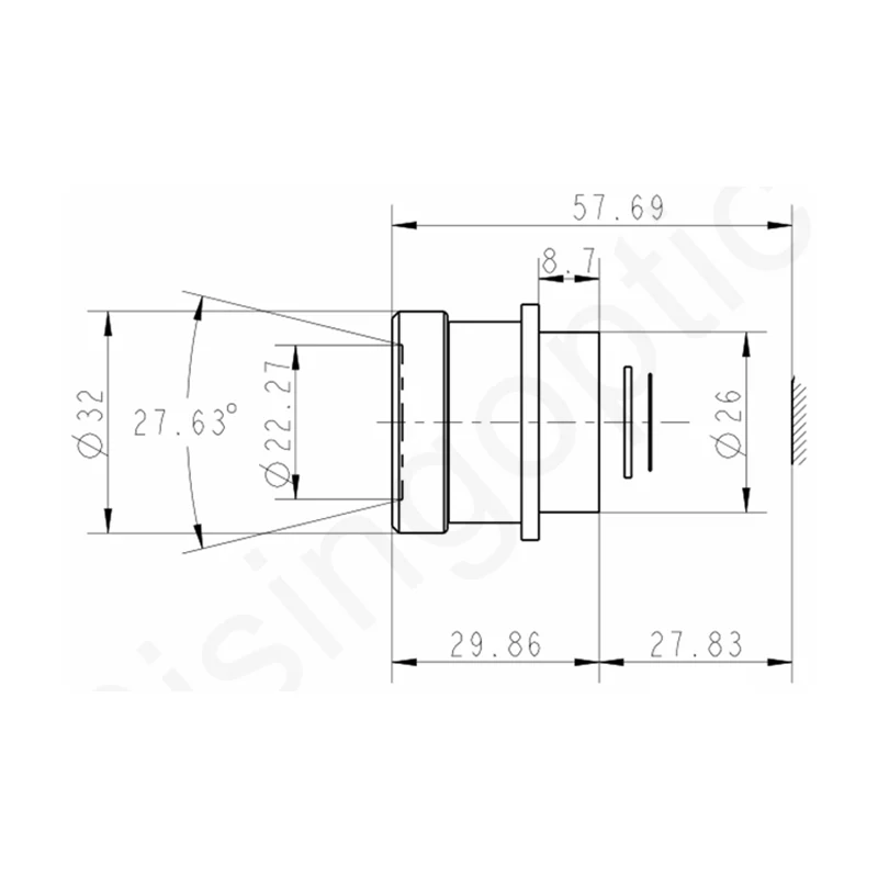 Объектив тепловизионный Rising Optics RSM25F2.0 — MWIR, 25 мм, F/2.0, атермализованный, охлаждаемая матрица 640×512/15 мкм