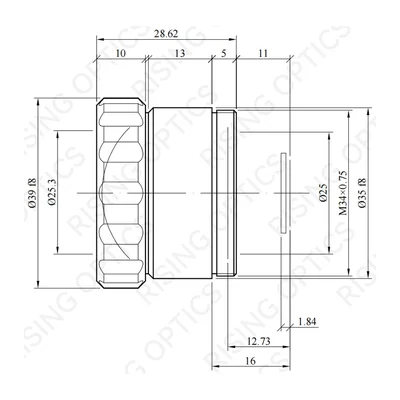 Объектив тепловизионный Rising Optics RST25F1.0-640-17, LWIR