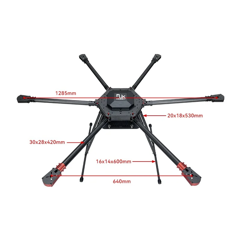 Рама гексакоптера RJXHOBBY RJX1300, колёсная база 1300 мм, зонтичное складывание