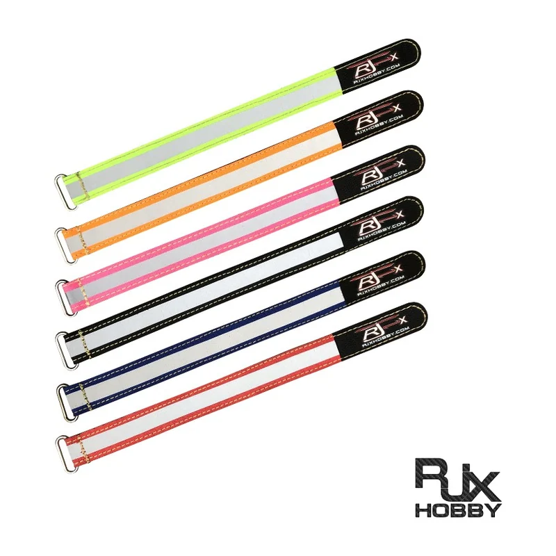 Ремешки для аккумуляторов RJXHOBBY 20 мм, светоотражающий, прошивка кевларом, металлическая пряжка, длина 150–400 мм, 2 шт.
