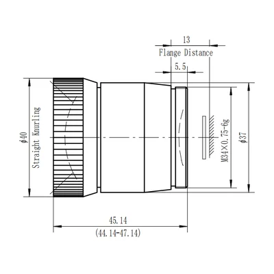 Светосильный LWIR-объектив 8 мм f/0.8, поле зрения 68° × 50,4°, ручная фокусировка