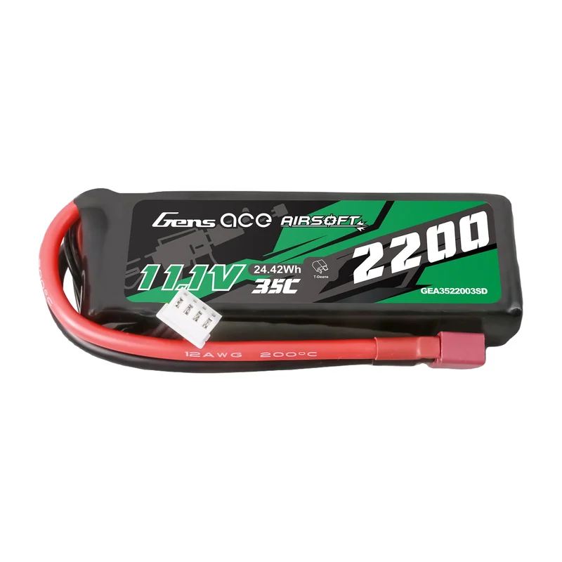 Батарея тяговая Gens ace, 2 200 мА·ч, 3S1P, 11,1 В, 35C, -with-t-