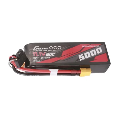Батарея тяговая Gens ace, 5 000 мА·ч, 3S1P, 11,1 В, 60C, короткий корпус, XT60