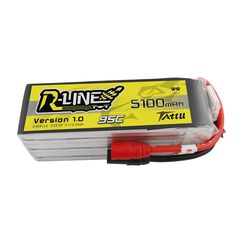 Аккумулятор для FPV Tattu R-Line, 5100 мА·ч, 22,2 В, 6S, 95C, разъём AS150