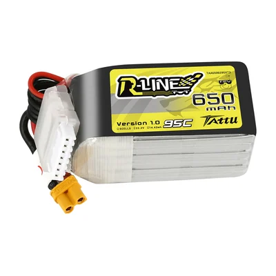 Аккумулятор для FPV Tattu R-Line, 650 мА·ч, 22,2 В, 6S1P, 95C, разъём XT30U-F