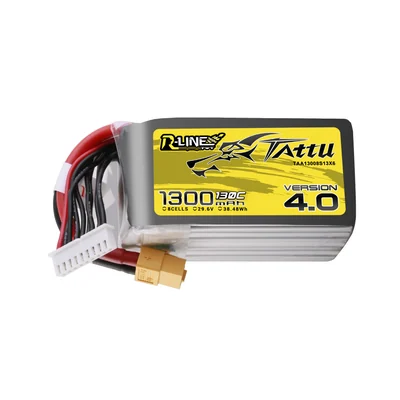 Аккумулятор для FPV Tattu R-Line V4, 1300 мА·ч, 29,6 В, 8S, 130C, разъём XT60