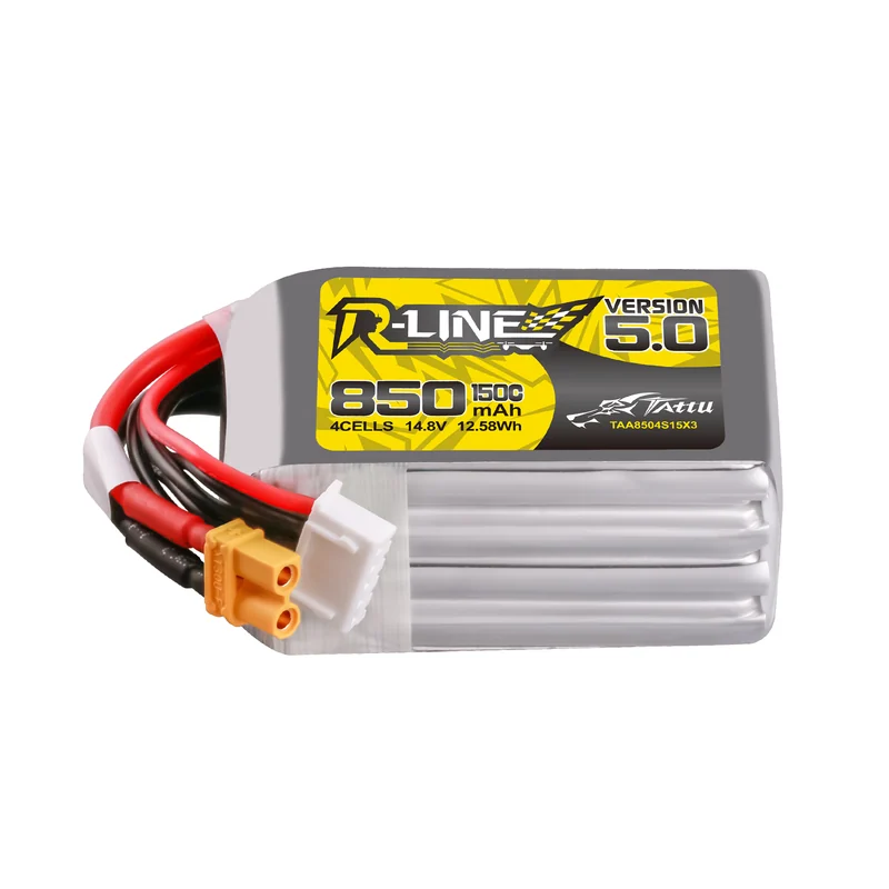 Аккумулятор для FPV Tattu R-Line V5, 850 мА·ч, 14,8 В, 4S, 150C, разъём XT30U-F