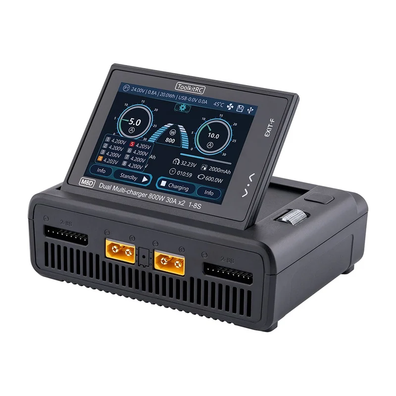 Зарядное устройство ToolkitRC M8D, 2×800 Вт, 30 А, 1–8S
