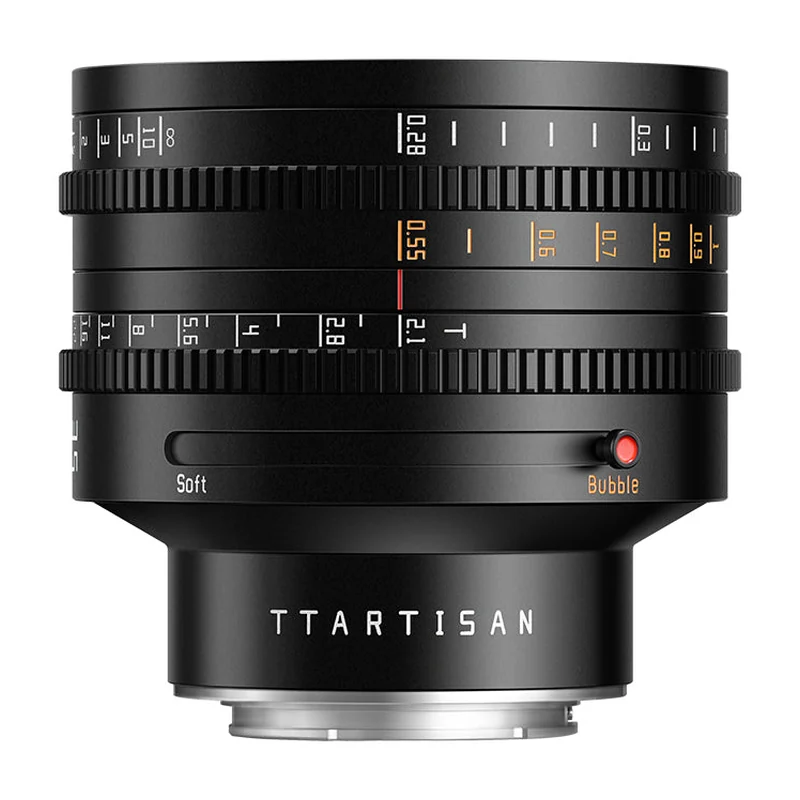 Объектив TTArtisan 50mm T2.1 Dual Bokeh Cine, полный кадр, ручная фокусировка, байонеты Sony E / Nikon Z / Canon RF / L, 727–774 г