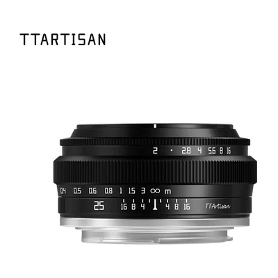 Объектив TTArtisan APS-C 25mm F2, эквивалент 37,5 мм, металлический корпус