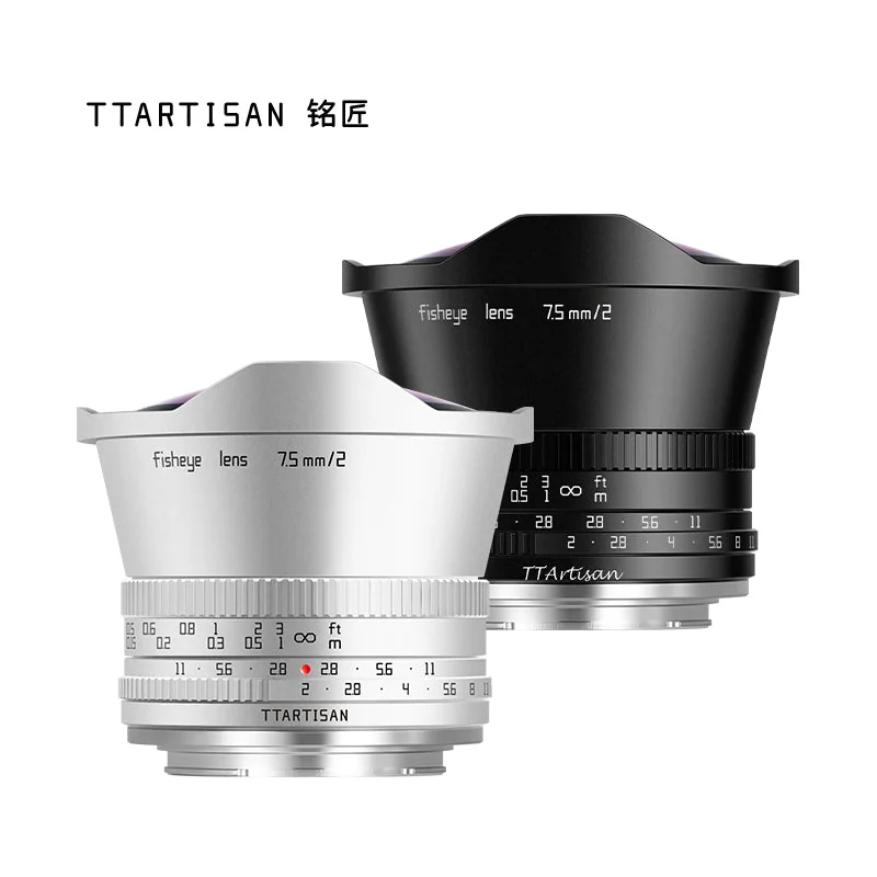 Объектив TTArtisan APS-C 7.5mm F2 фишай, угол 180°, ручная фокусировка, семь вариантов байонета