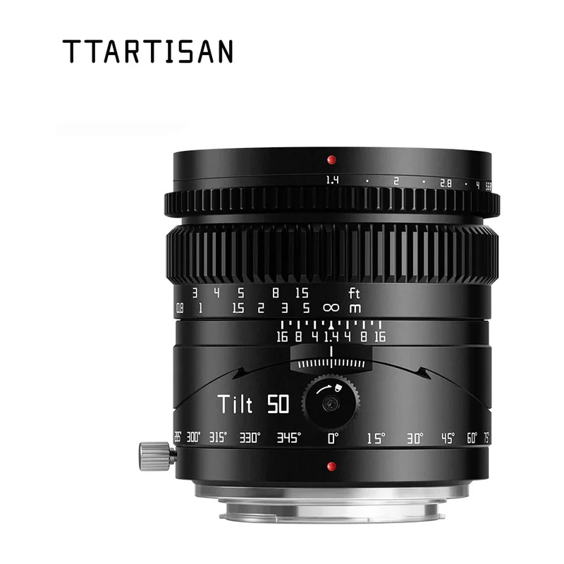 Объектив TTArtisan Tilt 50mm F1.4, полный кадр, наклон с поворотом 360°, бесступенчатая диафрагма